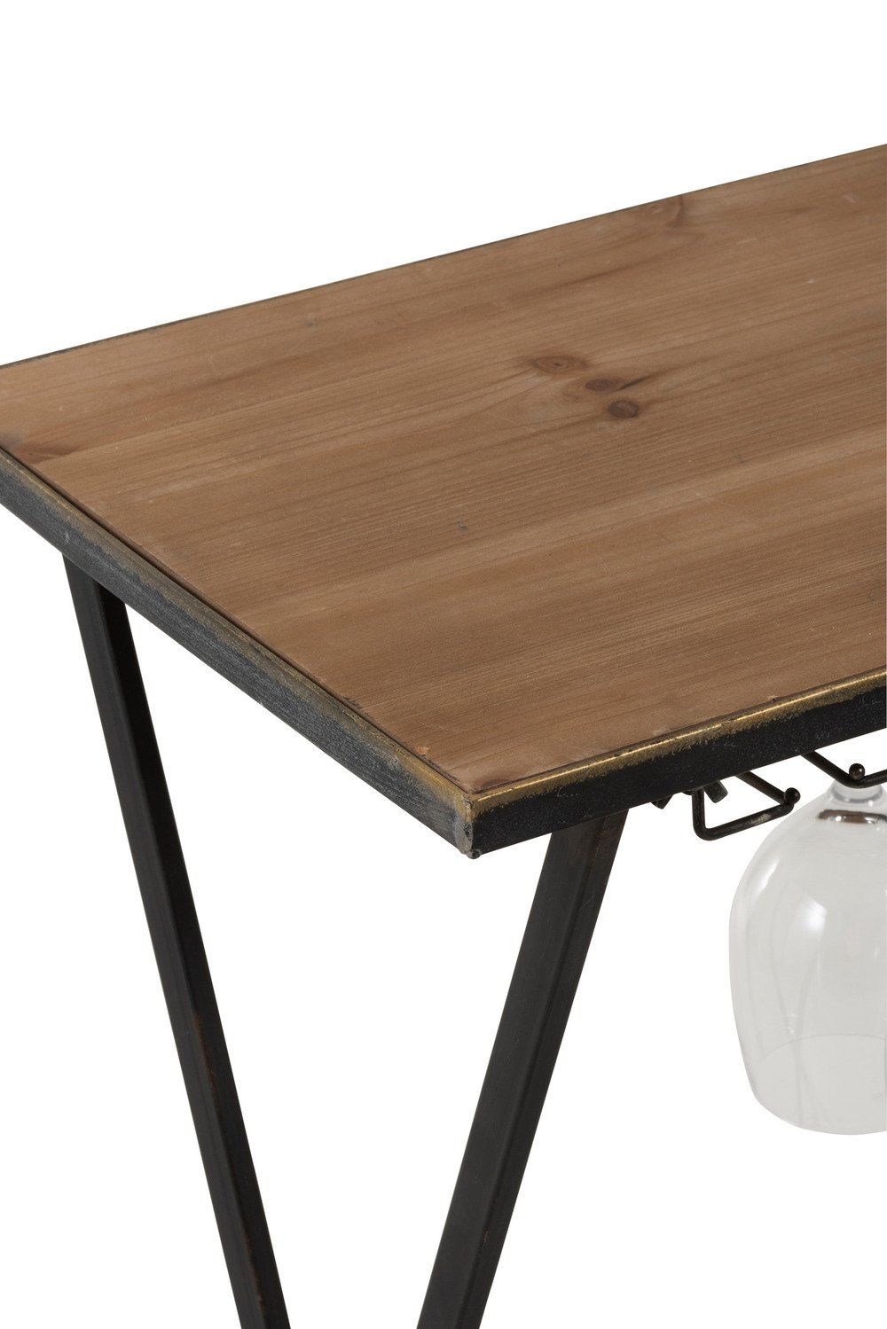 Table de bar avec range bouteilles et verres USTI Métal / Bois naturel